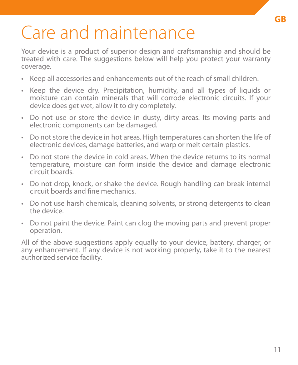 Care and maintenance | Acme BTC500 User Manual | Page 11 / 44