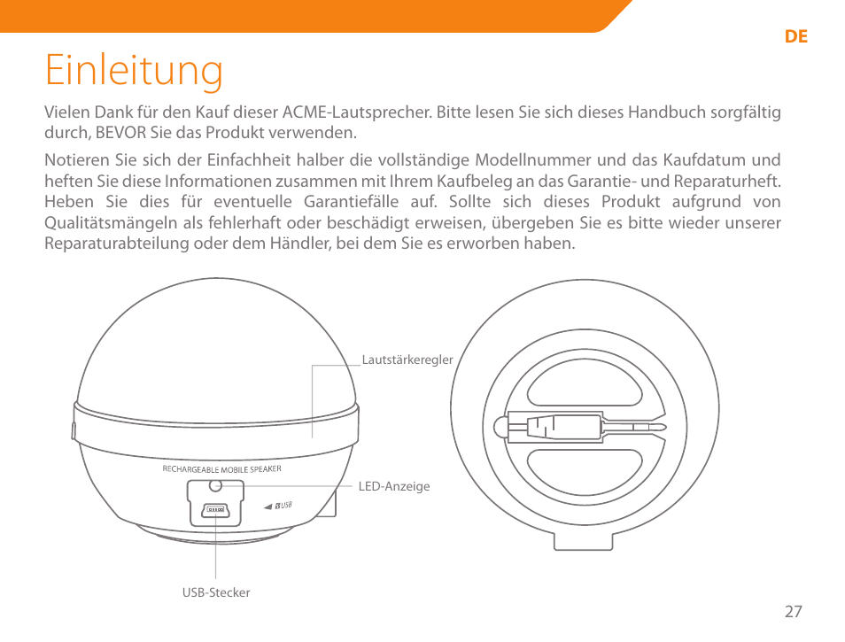 Einleitung | Acme SP102 User Manual | Page 27 / 68