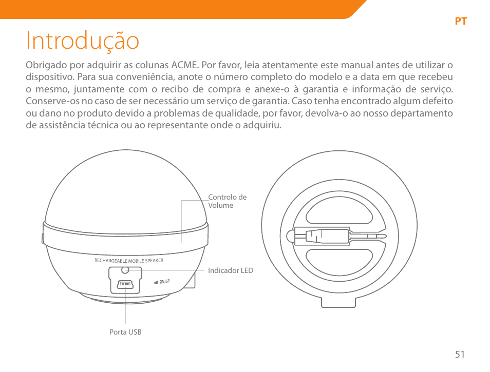 Introdução | Acme SP102 User Manual | Page 51 / 68