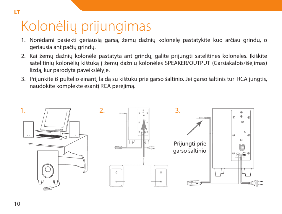Kolonėlių prijungimas | Acme NI-30 User Manual | Page 10 / 64