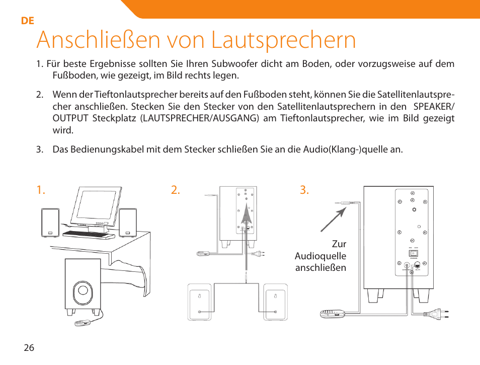 Anschließen von lautsprechern | Acme NI-30 User Manual | Page 26 / 64