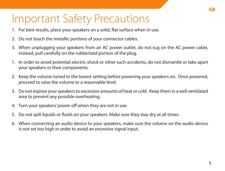 Important safety precautions | Acme NI-30 User Manual | Page 5 / 64