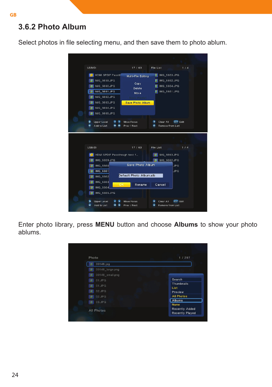 2 photo album | Acme MP01 User Manual | Page 24 / 94