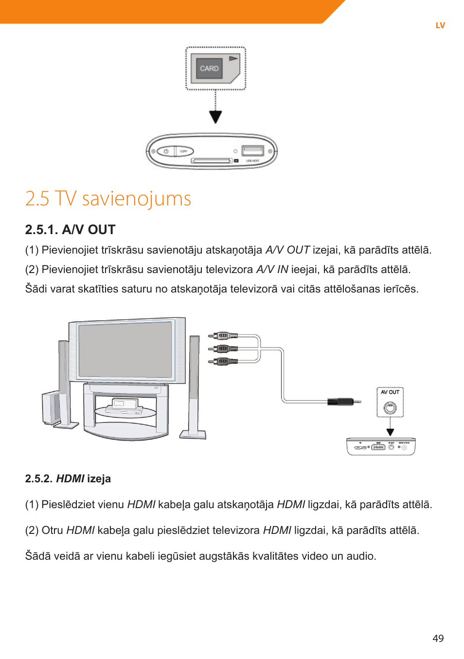 5 tv savienojums | Acme MP01 User Manual | Page 49 / 94