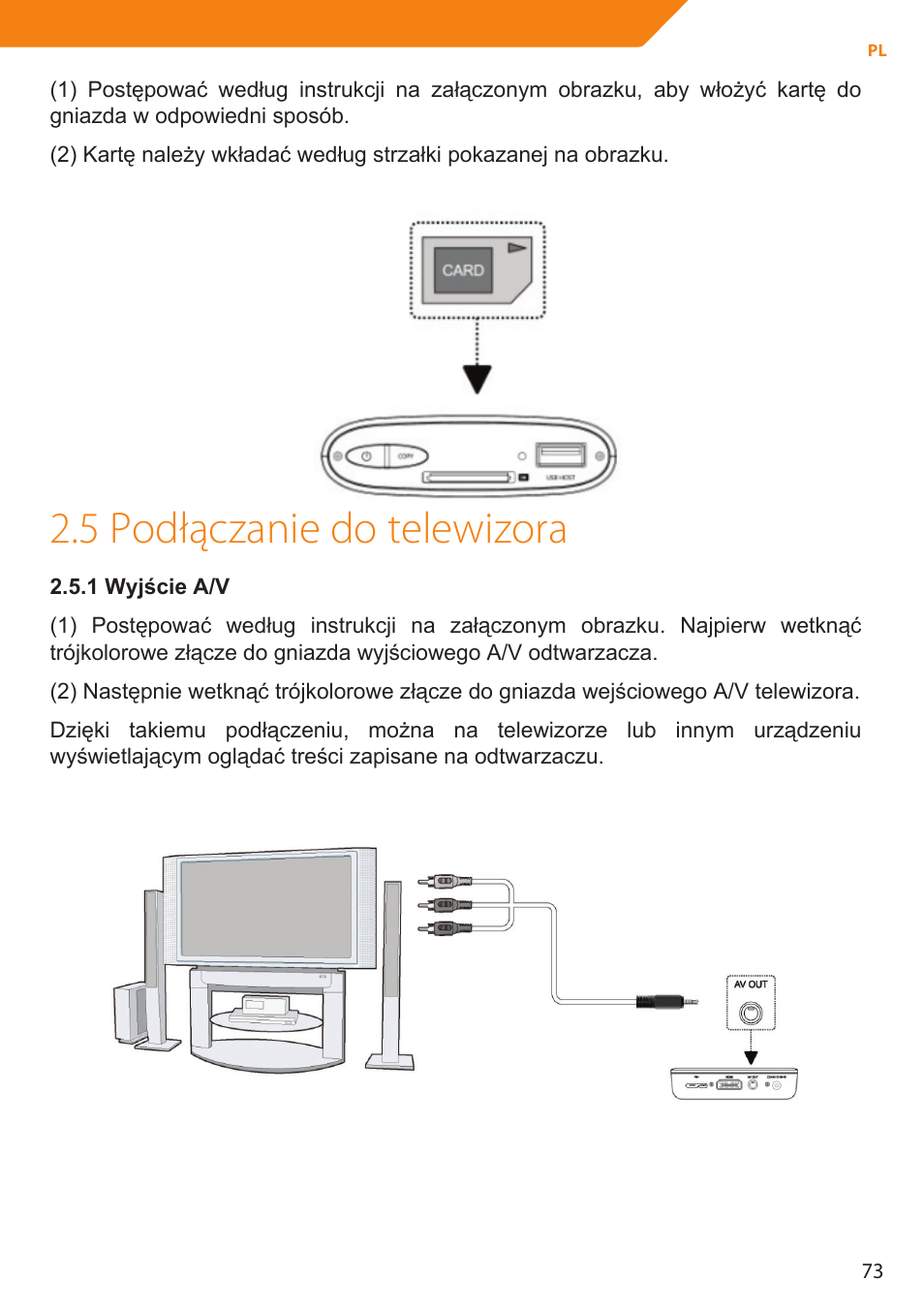 5 podłączanie do telewizora | Acme MP01 User Manual | Page 73 / 94