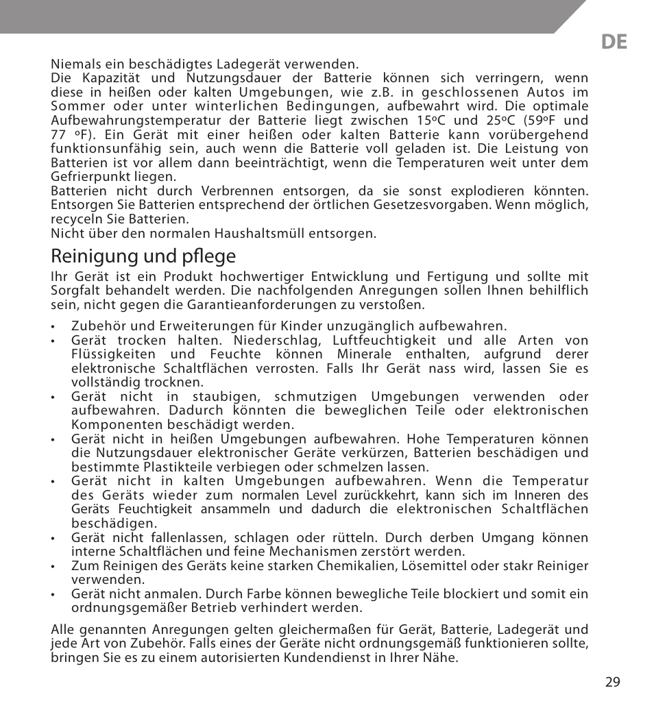 Reinigung und pflege | Acme BH04 User Manual | Page 29 / 38