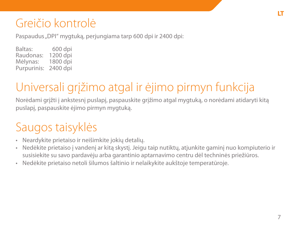 Greičio kontrolė, Universali grįžimo atgal ir ėjimo pirmyn funkcija, Saugos taisyklės | Acme MA04 User Manual | Page 7 / 40