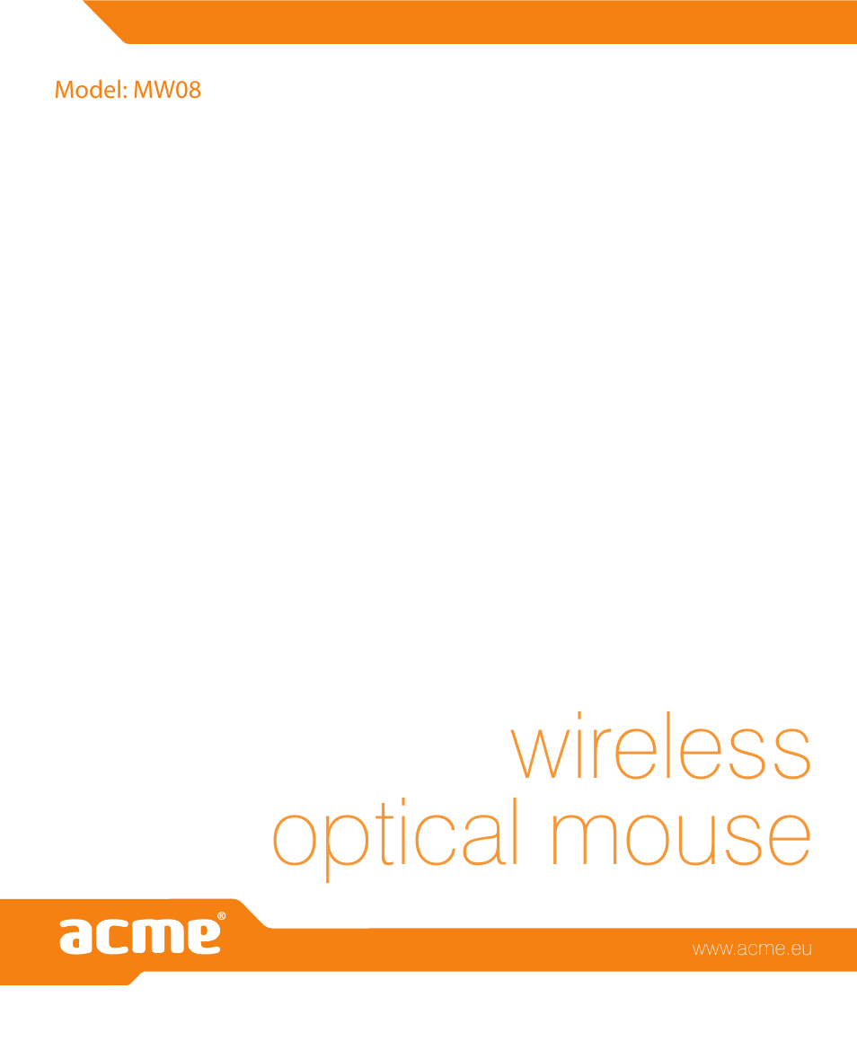 Wireless optical mouse | Acme MW08 User Manual | Page 44 / 44