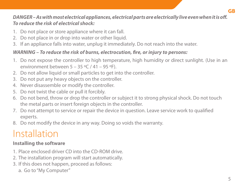 Installation | Acme GA03 User Manual | Page 5 / 80