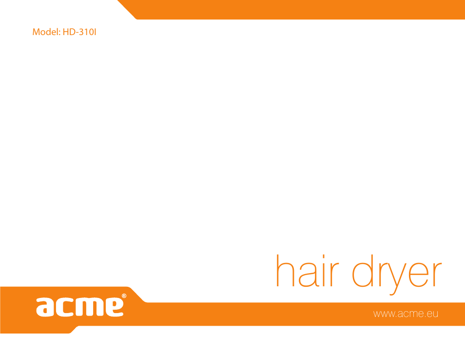Hair dryer | Acme HD-310I User Manual | Page 108 / 108