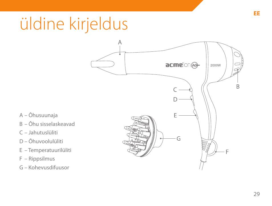 Üldine kirjeldus | Acme HD-310I User Manual | Page 29 / 108