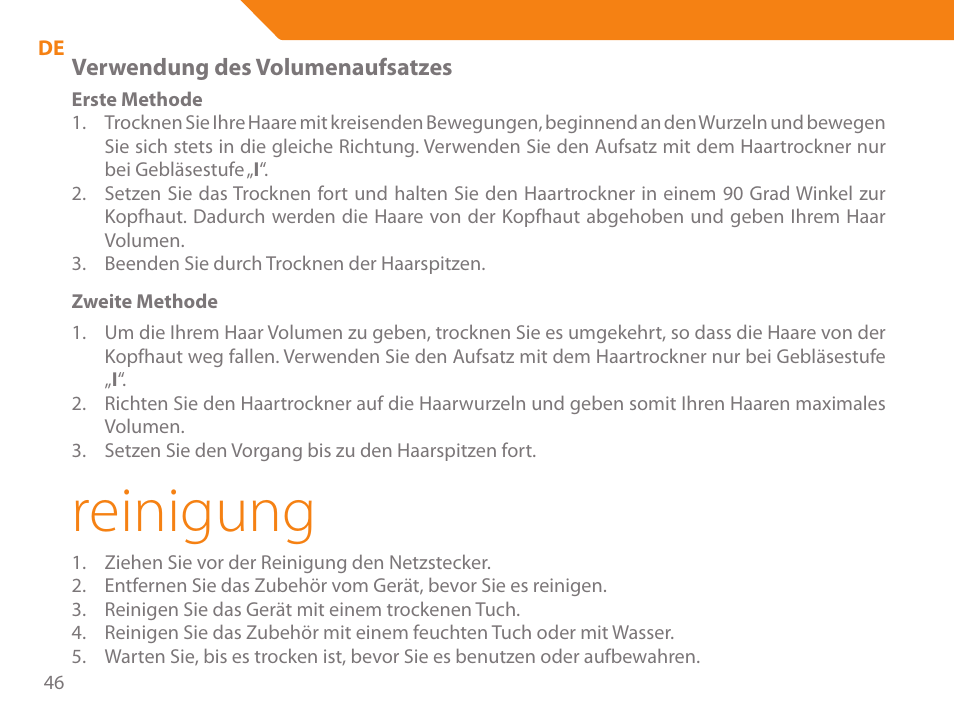 Reinigung | Acme HD-310I User Manual | Page 46 / 108