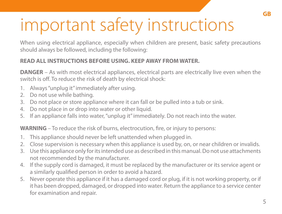 Important safety instructions | Acme HD-310I User Manual | Page 5 / 108