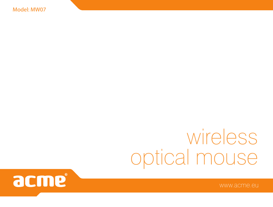 Wireless optical mouse | Acme MW07 User Manual | Page 58 / 58