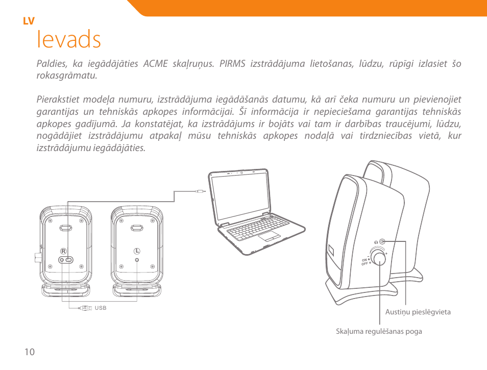 Ievads | Acme SS-110 User Manual | Page 10 / 54