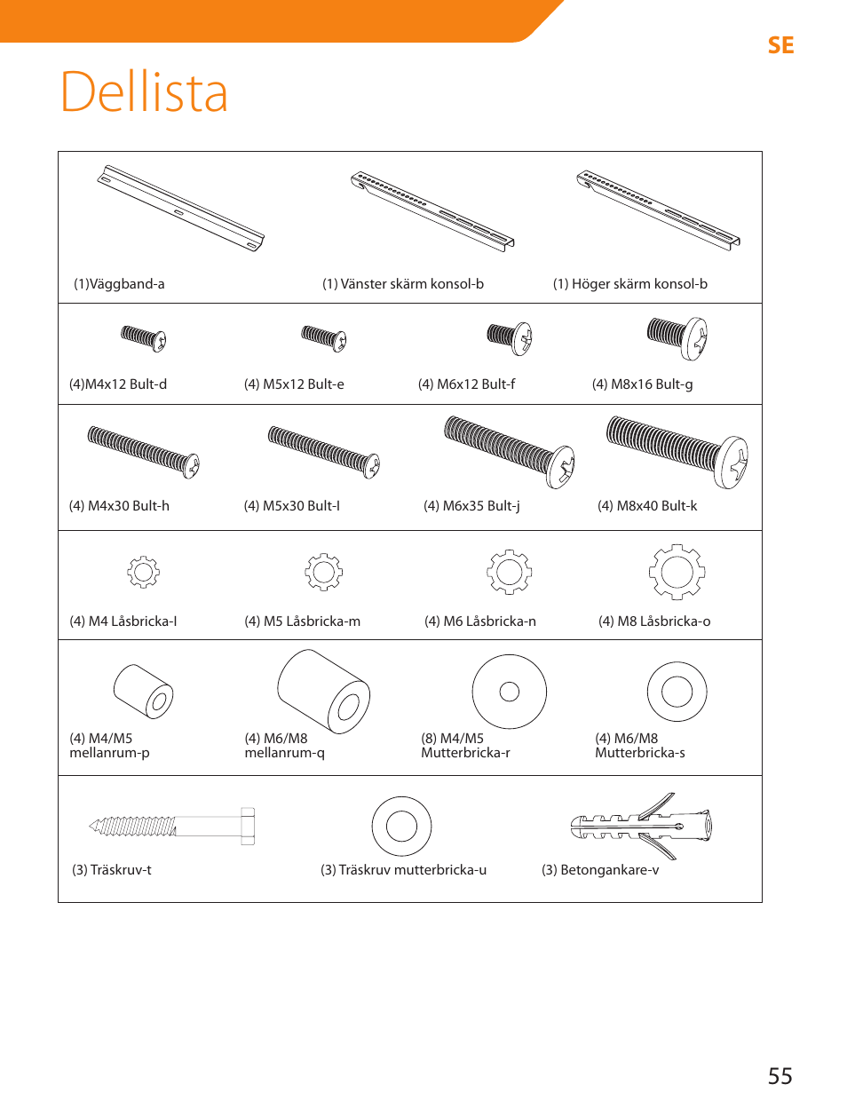 Dellista, 55 se | Acme PLB114S User Manual | Page 55 / 100