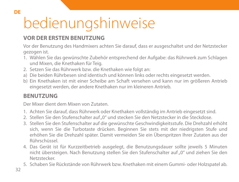 Bedienungshinweise | Acme ME-100 User Manual | Page 32 / 66