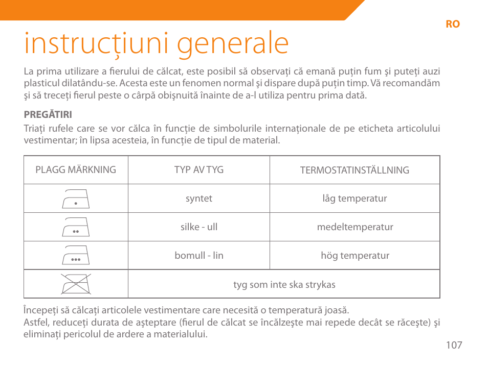 Instrucţiuni generale | Acme IA-200 User Manual | Page 107 / 152
