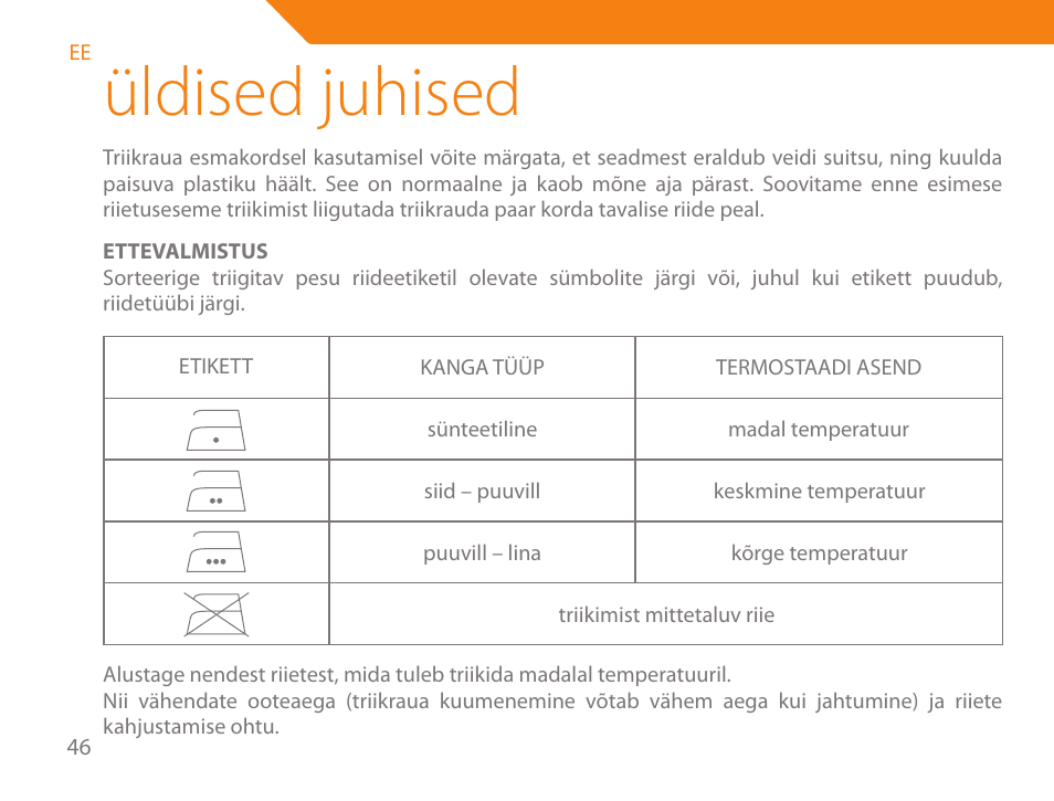 Üldised juhised | Acme IA-200 User Manual | Page 46 / 152