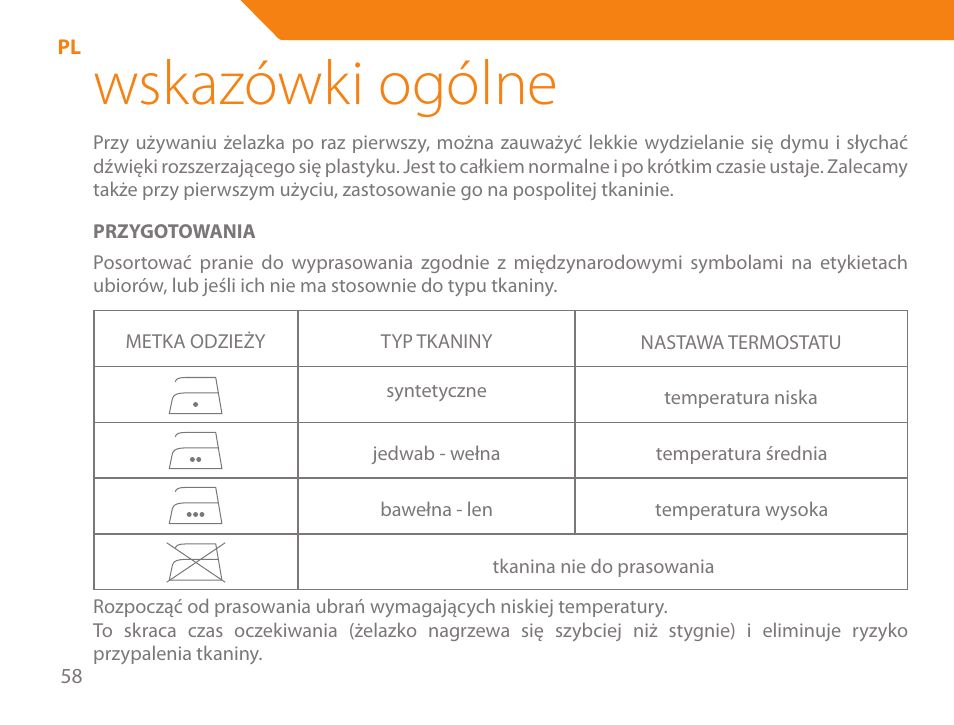 Wskazówki ogólne | Acme IA-200 User Manual | Page 58 / 152