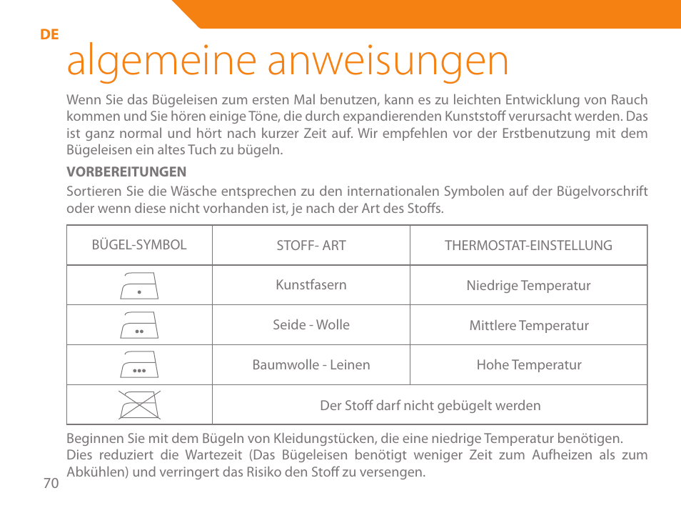 Algemeine anweisungen | Acme IA-200 User Manual | Page 70 / 152