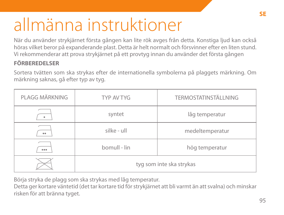 Allmänna instruktioner | Acme IA-200 User Manual | Page 95 / 152