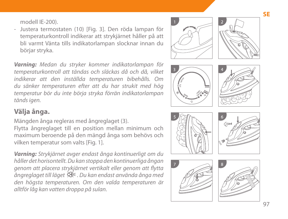Välja ånga | Acme IA-200 User Manual | Page 97 / 152