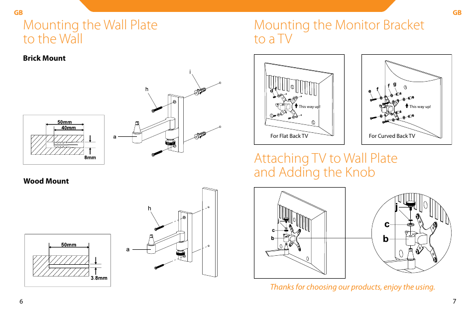 Mounting the wall plate to the wall | Acme LCD104 User Manual | Page 4 / 34