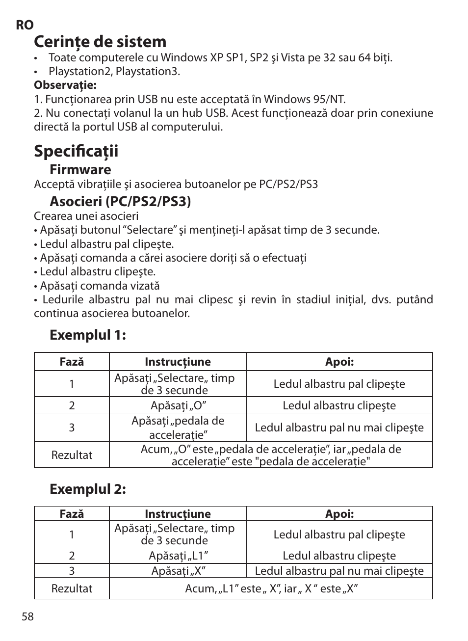 Cerinţe de sistem, Specificaţii | Acme Extreme Rally wheel User Manual | Page 58 / 84