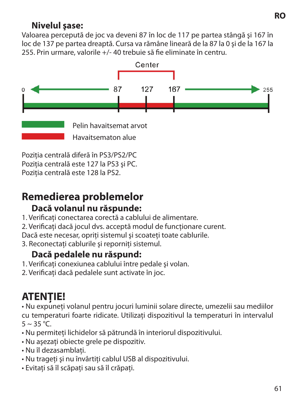 Remedierea problemelor, Atenţie | Acme Extreme Rally wheel User Manual | Page 61 / 84