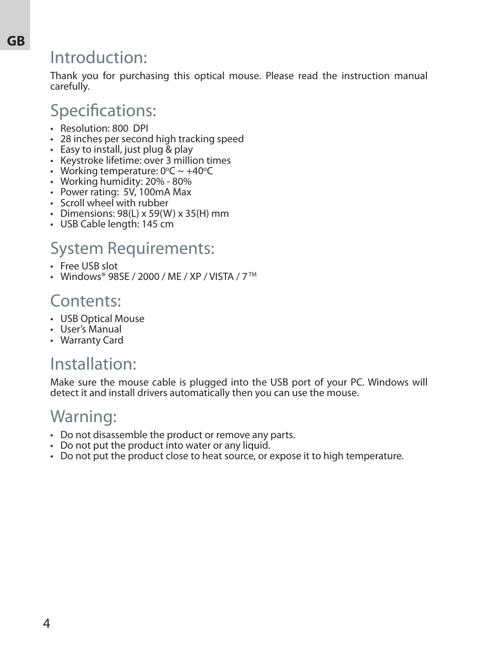 Acme MS07 User Manual | Page 4 / 18