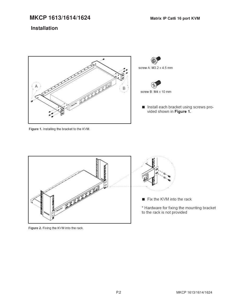 Installation | Acnodes MKP1602__MKCP 1614 User Manual | Page 5 / 22