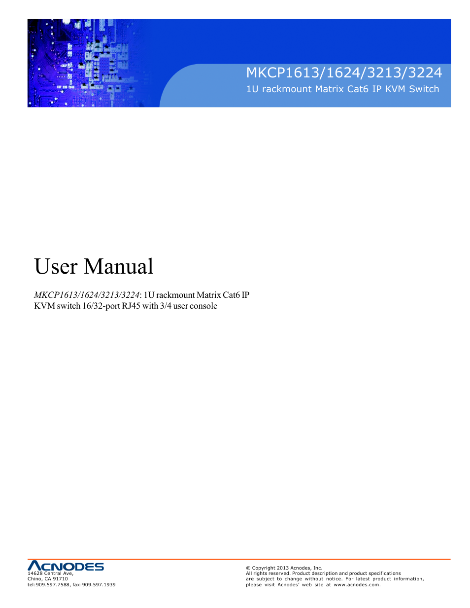 Acnodes MKP1602__MKCP 3224 User Manual | 15 pages