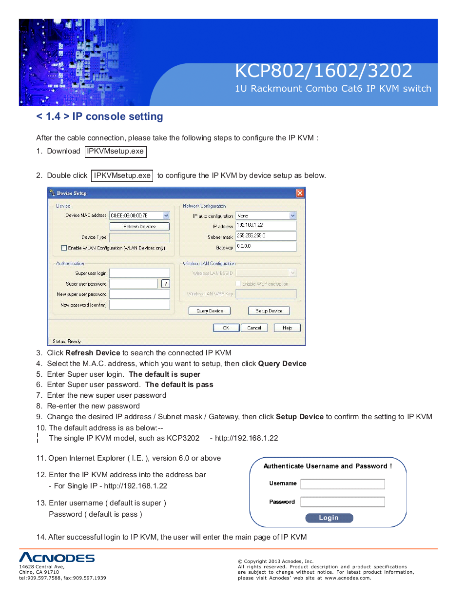 4 > ip console setting | Acnodes KC P802 User Manual | Page 8 / 17