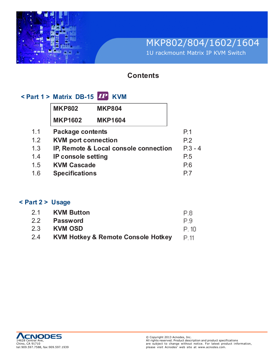 Acnodes MKP 804 User Manual | Page 3 / 15