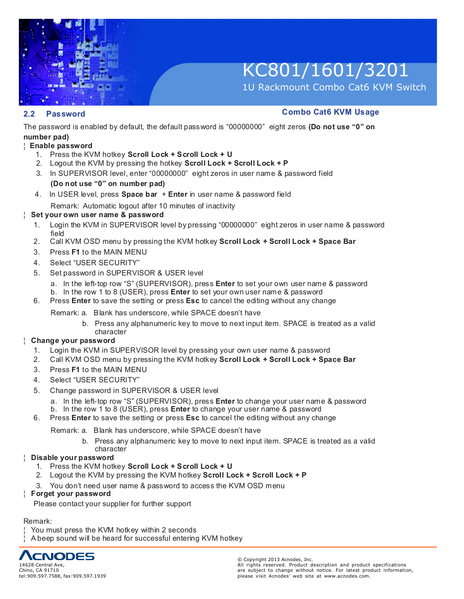 Acnodes KC 801 User Manual | Page 10 / 13