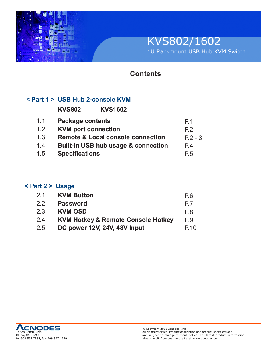 Acnodes KVS 802 User Manual | Page 3 / 14