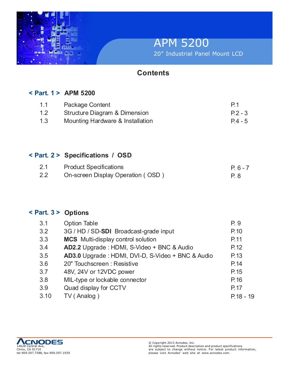 Acnodes APM 5200 User Manual | Page 3 / 24