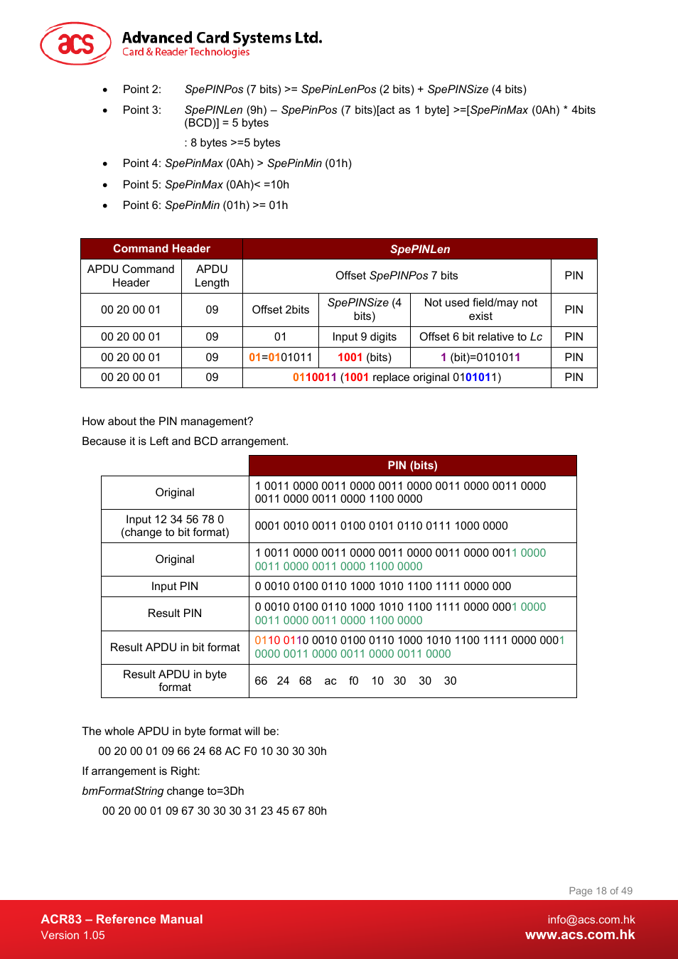 ACS ACR83 PINeasy Smart Card Reader User Manual | Page 18 / 49