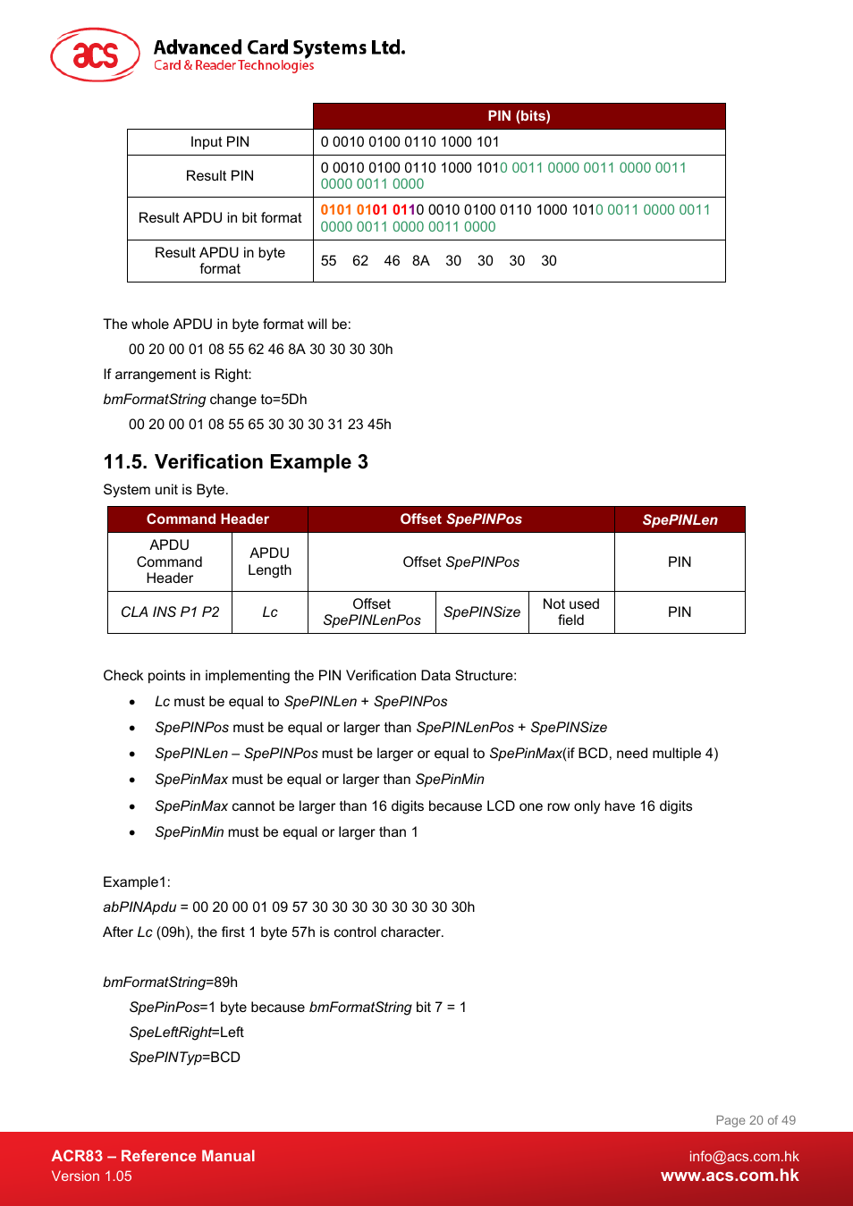 Verification example 3 | ACS ACR83 PINeasy Smart Card Reader User Manual | Page 20 / 49