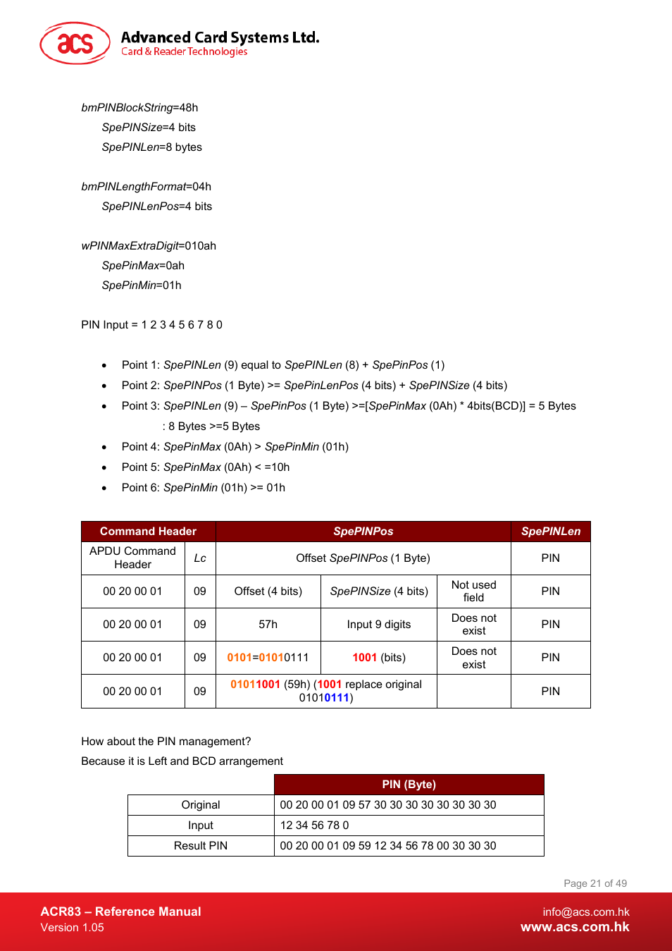 ACS ACR83 PINeasy Smart Card Reader User Manual | Page 21 / 49