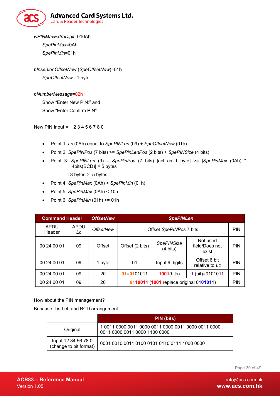 ACS ACR83 PINeasy Smart Card Reader User Manual | Page 30 / 49