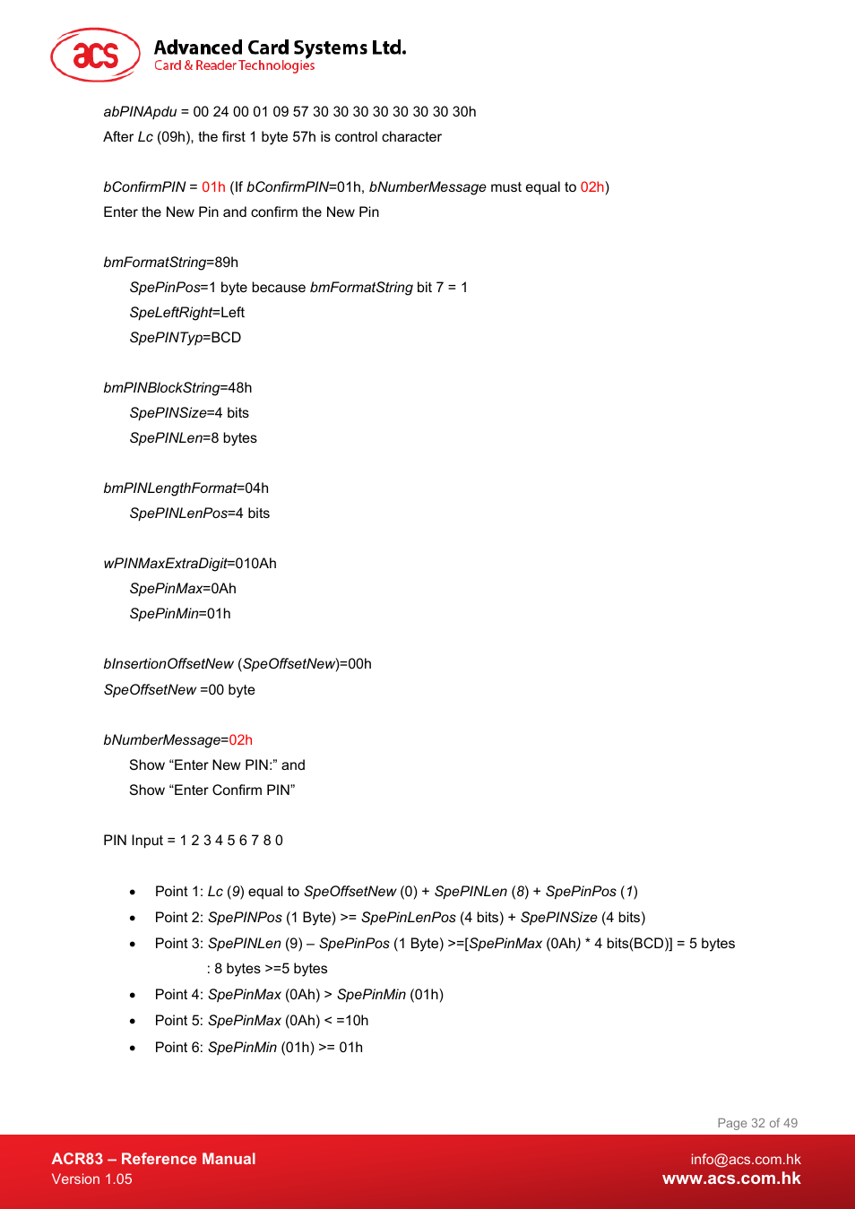 ACS ACR83 PINeasy Smart Card Reader User Manual | Page 32 / 49