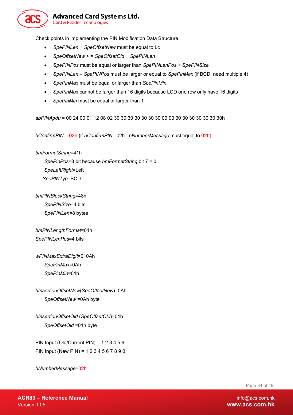 ACS ACR83 PINeasy Smart Card Reader User Manual | Page 34 / 49