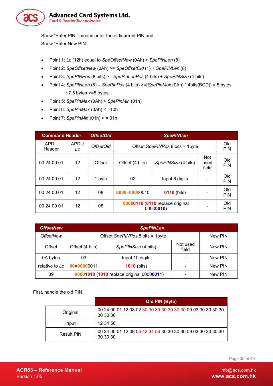 ACS ACR83 PINeasy Smart Card Reader User Manual | Page 35 / 49