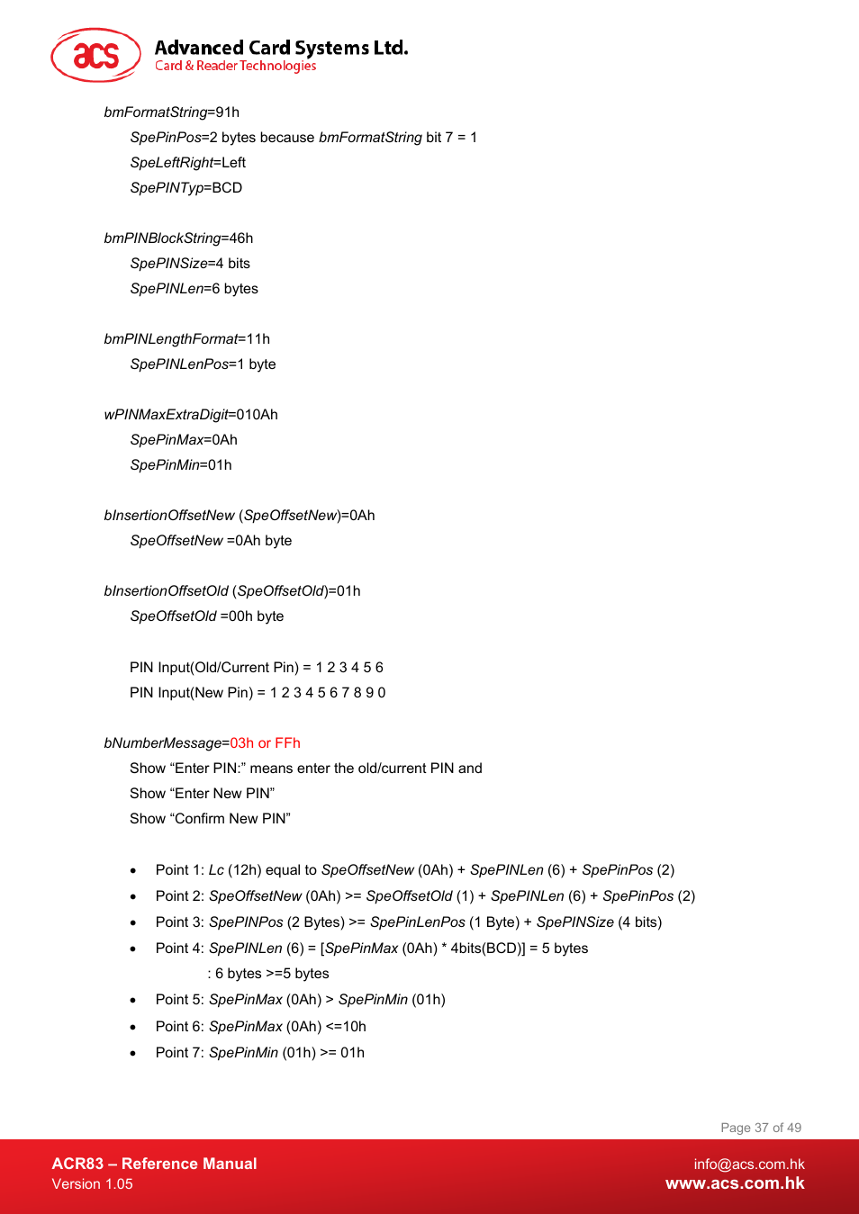 ACS ACR83 PINeasy Smart Card Reader User Manual | Page 37 / 49