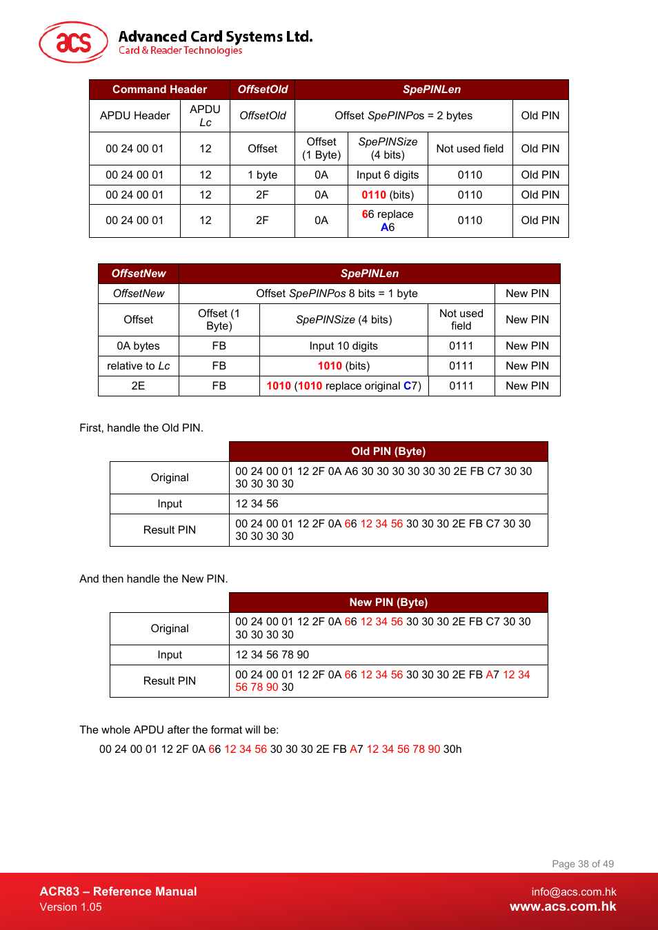 ACS ACR83 PINeasy Smart Card Reader User Manual | Page 38 / 49