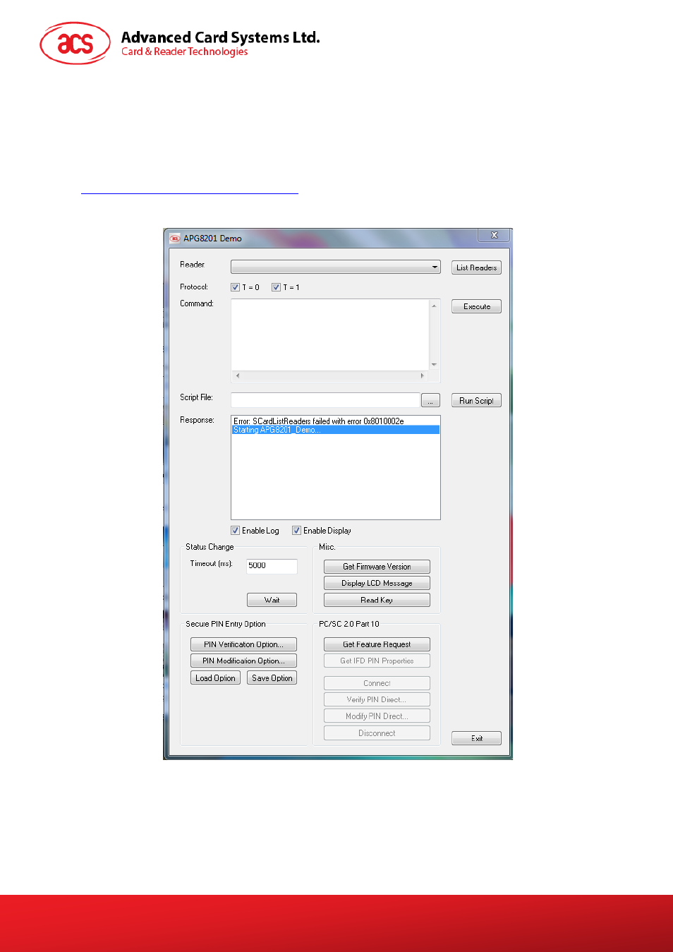 Apg8201 demo program, Figure 4, User interface of the apg8201 demo | ACS APG8201 PINhandy 1 OTP Generator User Manual | Page 11 / 14