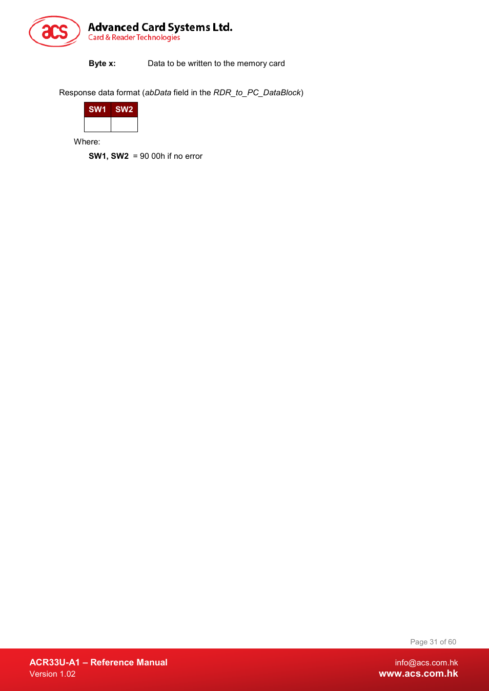 ACS ACR33U-A1 SmartDuo Smart Card Reader User Manual | Page 31 / 60