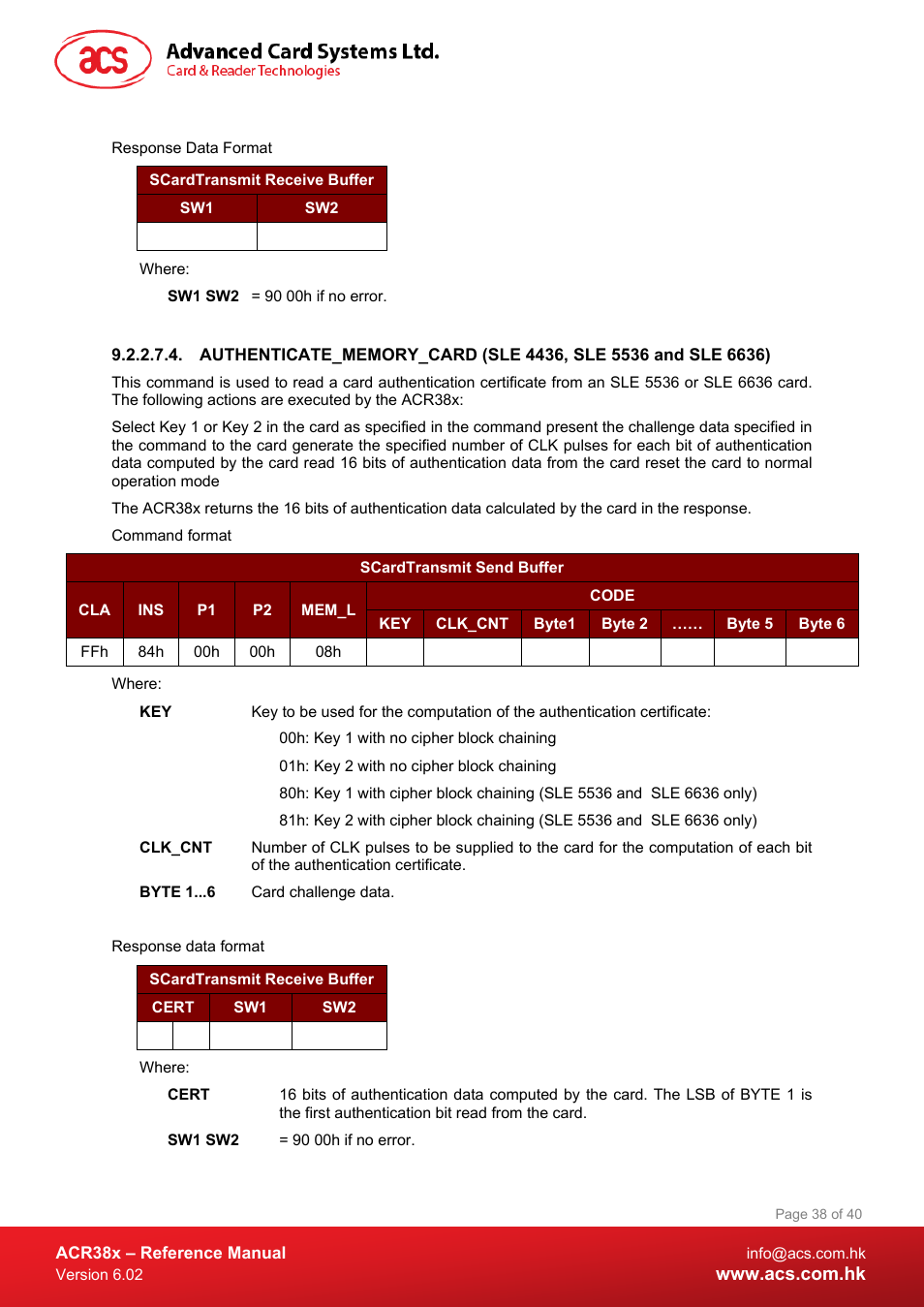 ACS ACR38 SAM Smart Card Reader User Manual | Page 38 / 40